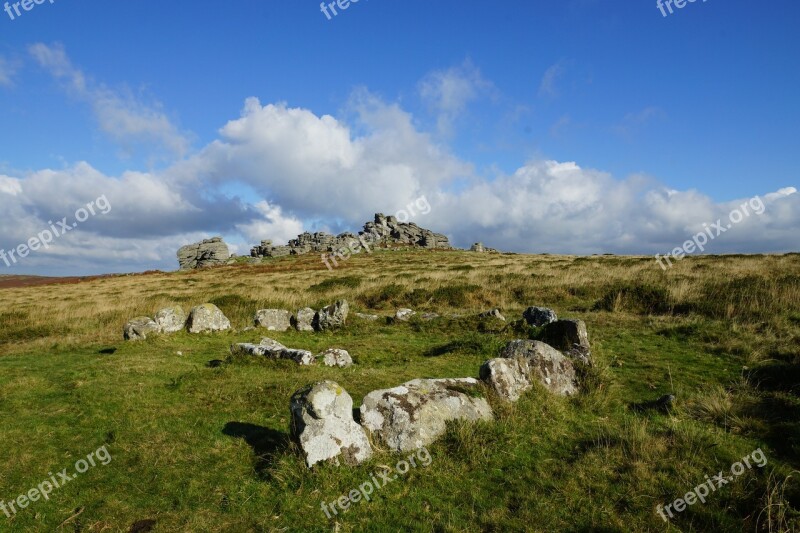 Ancient Stone Circle Dartmoor Dartmoor Tor Cistvaen Granite