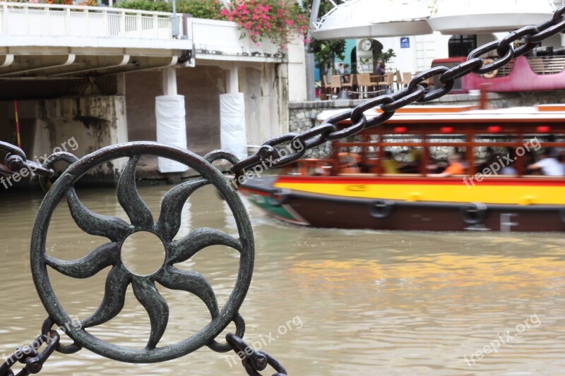 Singapore River Boat Asia City