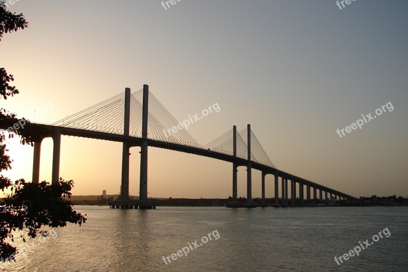 Natal Brazil River Bridge The Sunset