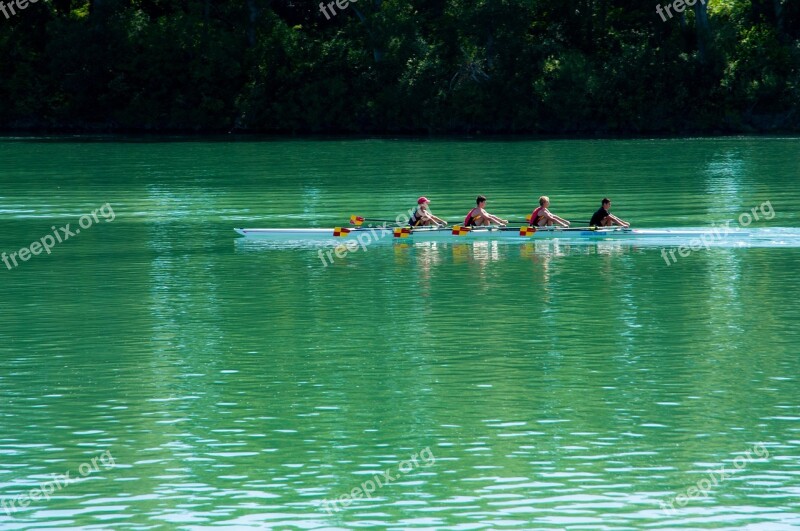 Oars Boat River Water Green