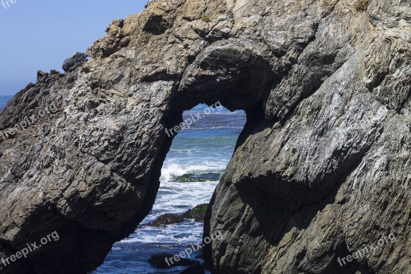 Rock Formation Big Sur Pacific Ocean Free Photos