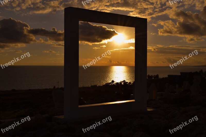 Cyprus Ayia Napa Sculpture Park Window Sunset