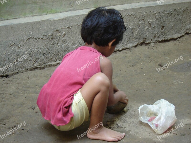 Bangladeshi Village Child Play With