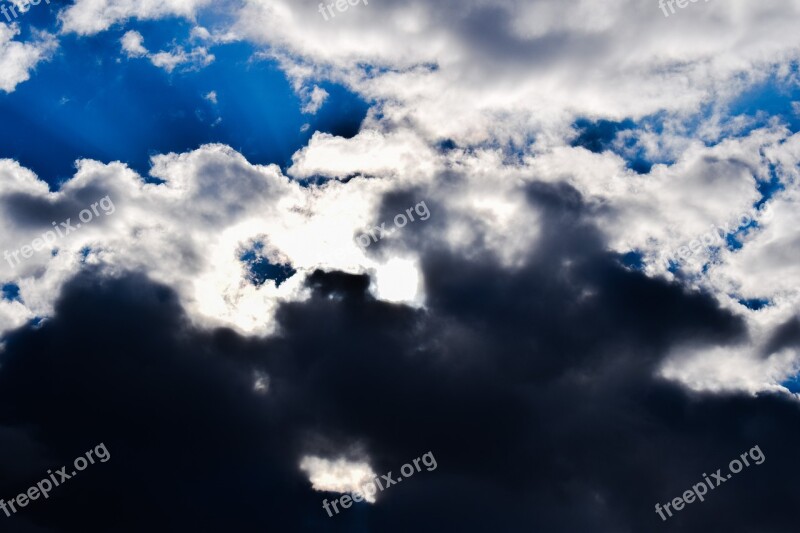 Clouds Sunbeam Sunlight Light Sky