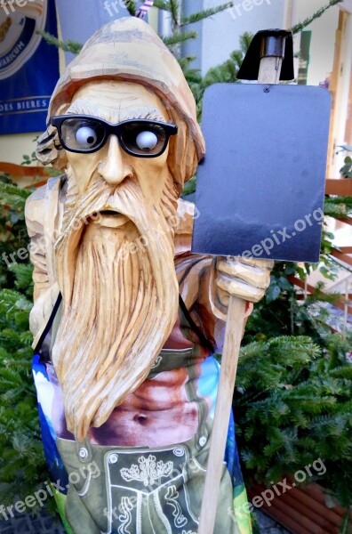 Holzfigur Carving Waldschrat Figure Wood