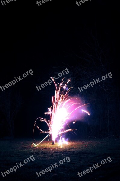 Firework Fountain Explosion Light Fire