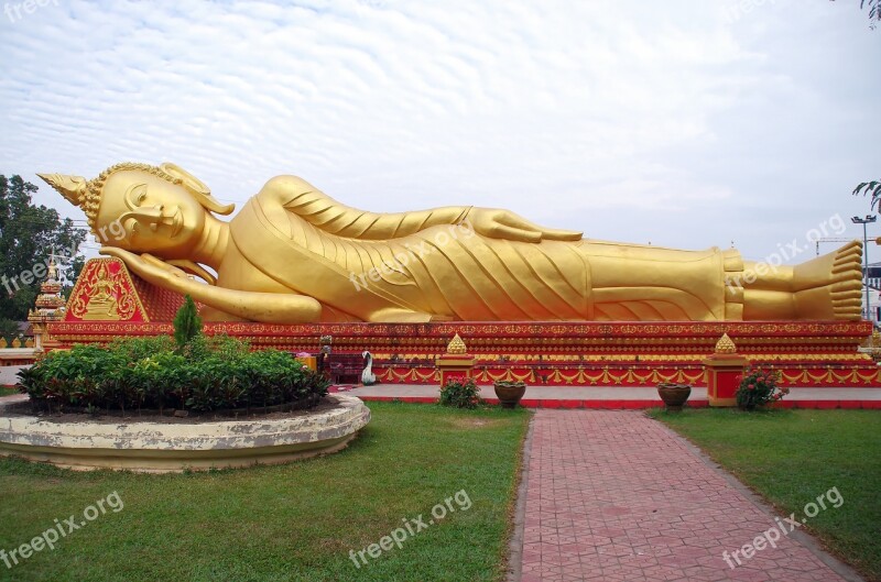 Laos Vientiane Buddha Layer Temple