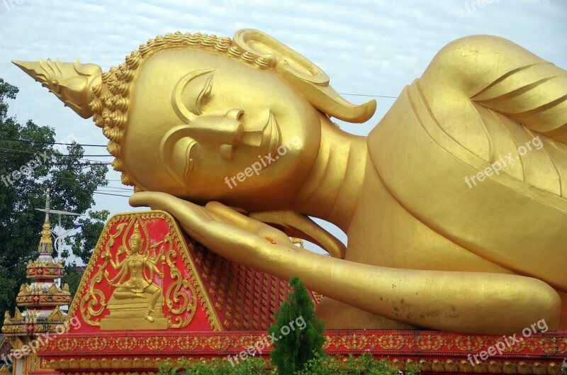 Laos Vientiane Buddha Temple Religion