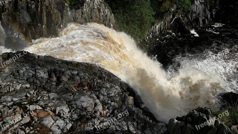 Waterfall River Water Snowdonia Coed Y Brenin