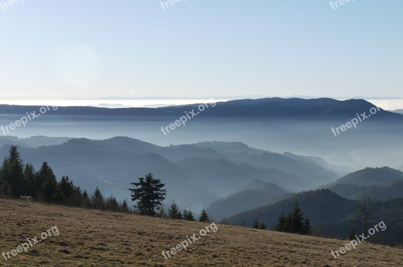 Mountains Clouds Black Forest Fog Landscape