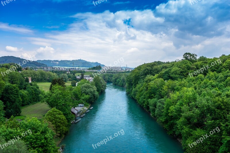 Aare Bern Switzerland Historic Center Water