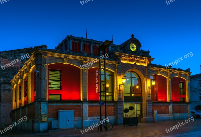 Conservatory Monument Halles Architecture Night