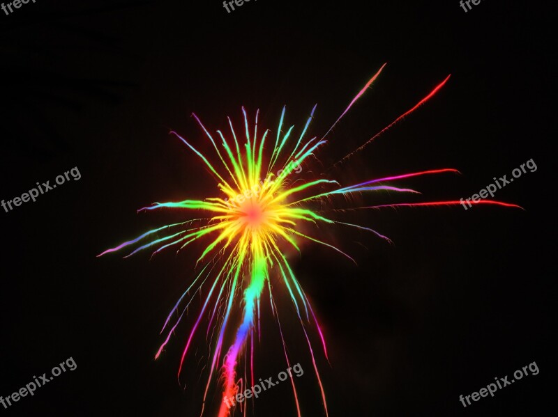 Sylvester Rocket Colorful Fireworks New Year's Eve