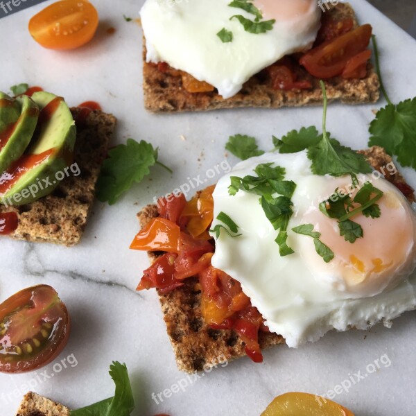 Egg Snack Breakfast Poached Egg Cracker