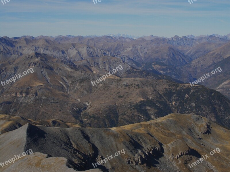 Alpes-maritimes View Of The Mercantour Since The Mont Mounier Free Photos