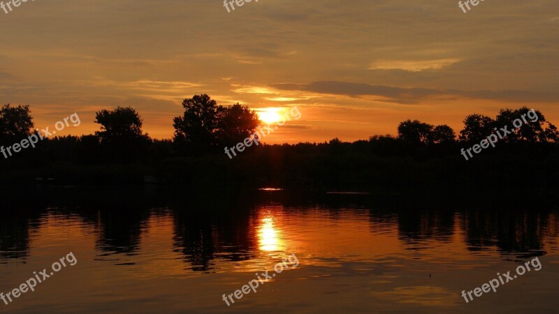 Sunset Sky Clouds Sun Abendstimmung