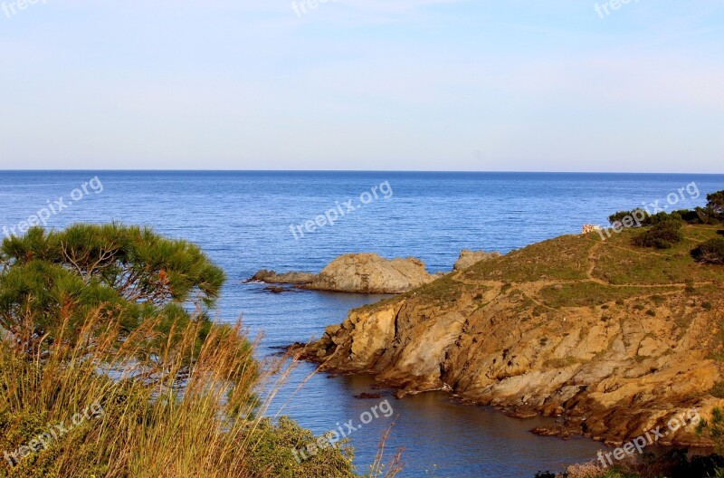 Sea Creeks Rock Mediterranean Landscape