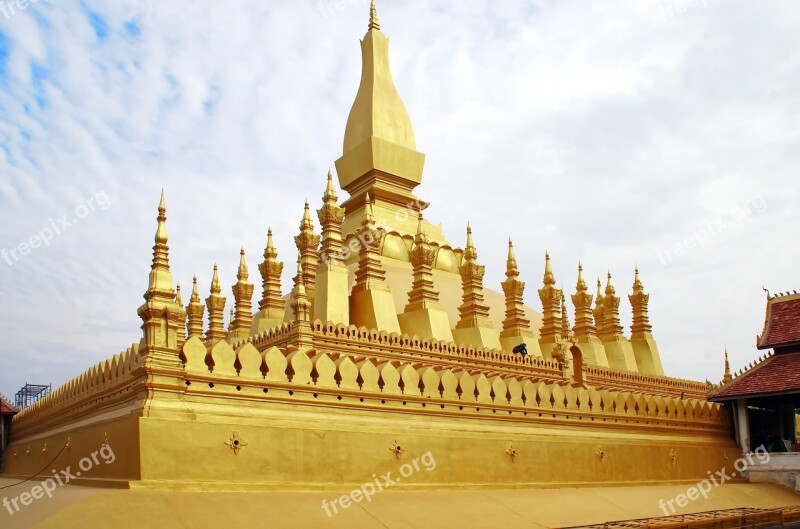 Laos Vientiane Pha That Luang Stupa Temple