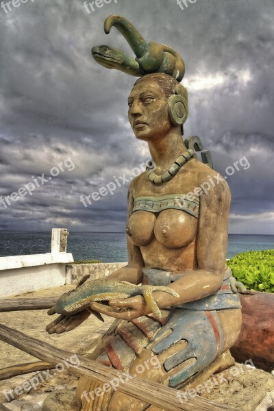 Tulum Mexico Goddess Fishermen Protector