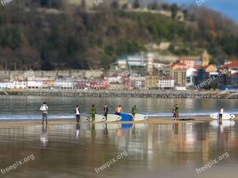 Surf Spain San Sebastian Travel Miniature Effect