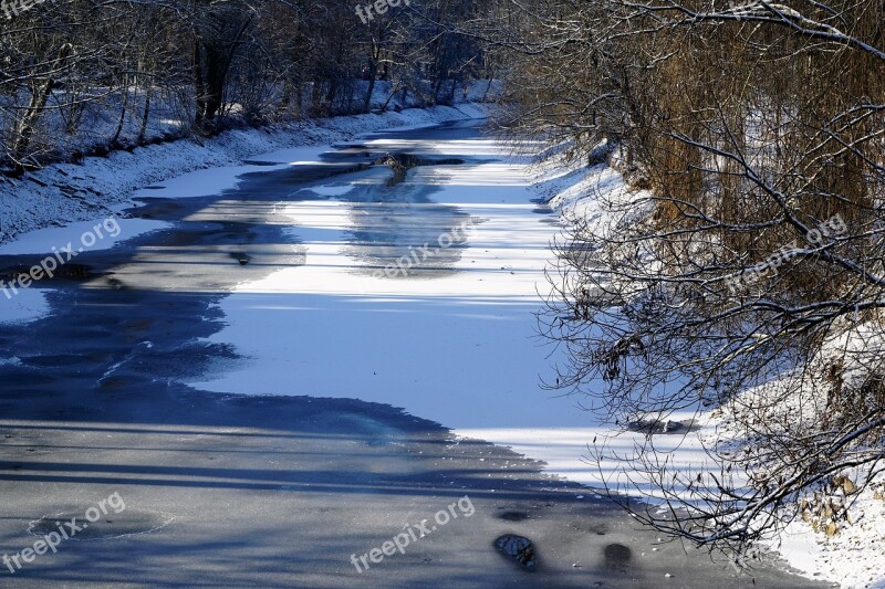 Danube Tuttlingen River Winter Snow