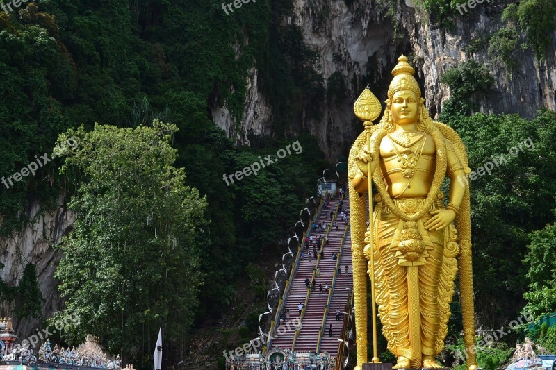 Batu Caves Buddha Statues Malaysia Gold Statue Free Photos