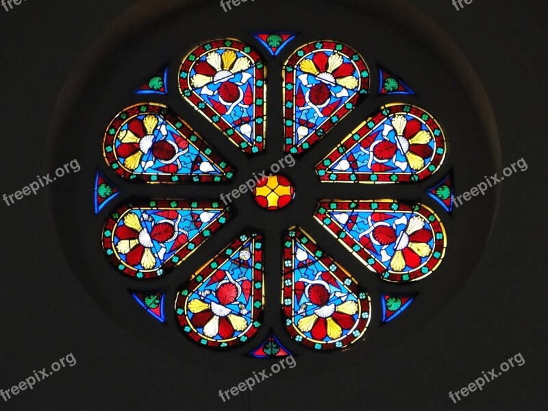 Rosette Multicolor Church Contrast Blue