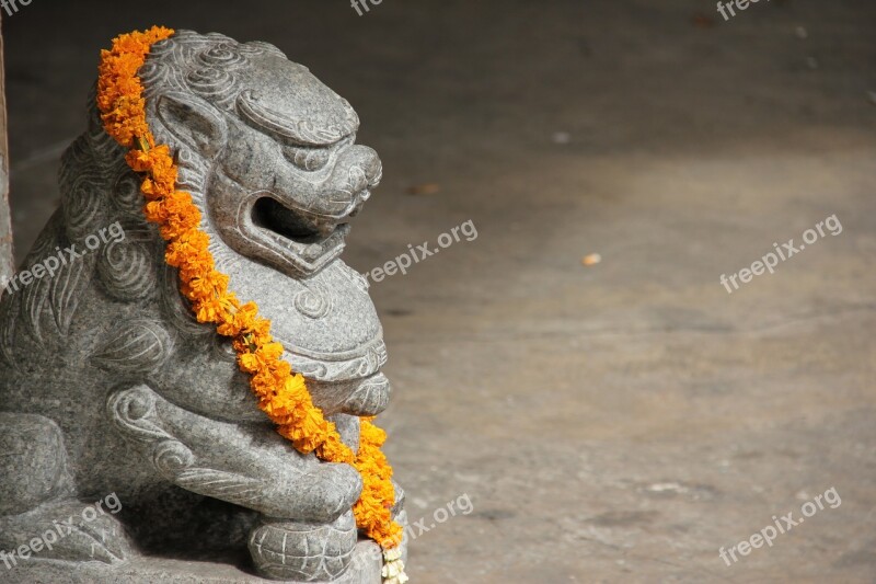 Bangkok Chinatown Lion Beliefs Garland