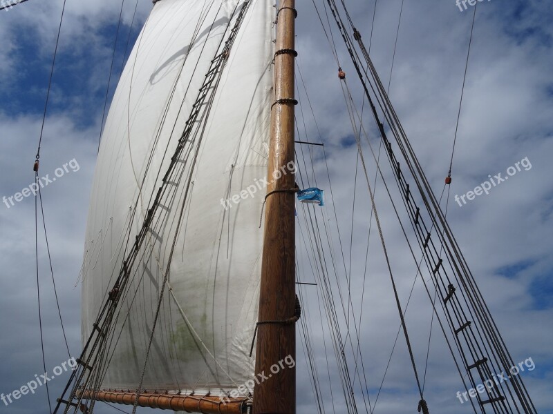 Sail Sailing Vessel Mast Ship Rigging