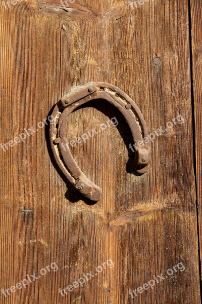 Horseshoe Wood Lucky Charm Luck Free Photos