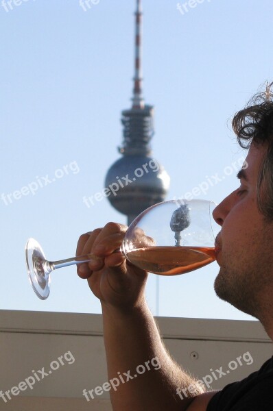 Man Drinking Wine Glass Berlin