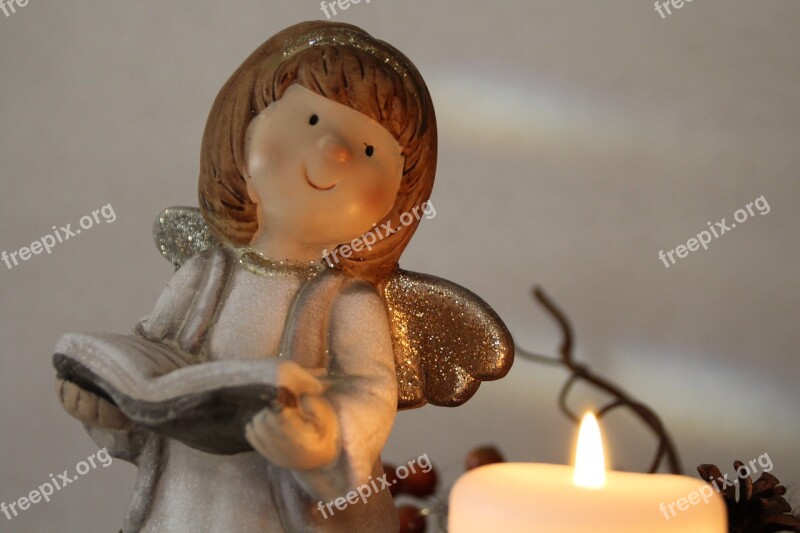 Angel Christmas Candle Figure Fishing Rod