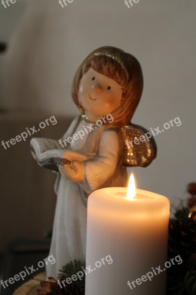 Angel Christmas Candle Figure Fishing Rod