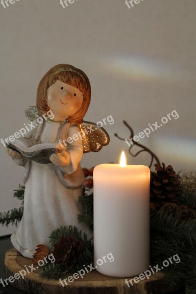 Angel Christmas Candle Figure Fishing Rod