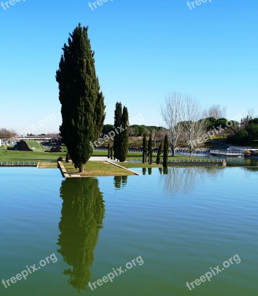 Madrid Spain Park Lake Cypress