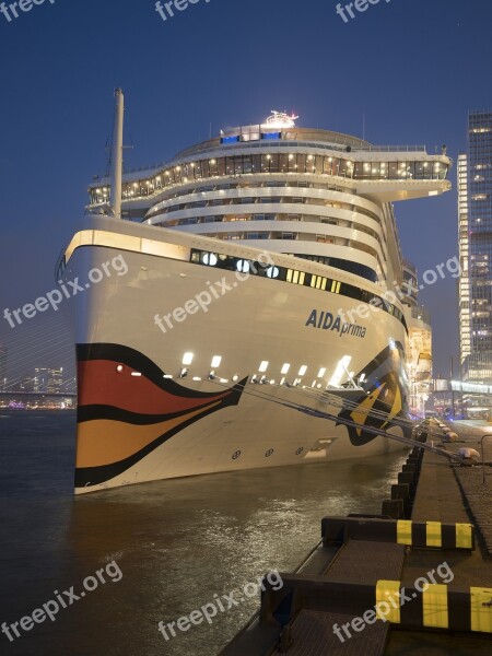 Rotterdam Holland Cruise Ship Aida Netherlands