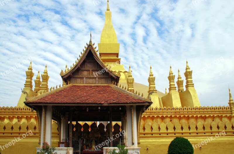 Laos Vientiane Wat Pha That Luang Golden Pagoda Stupa