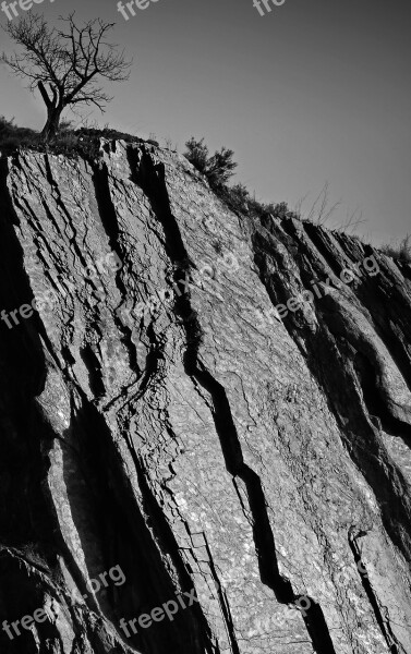 Crack Geology Slate Slate Wall Hillside