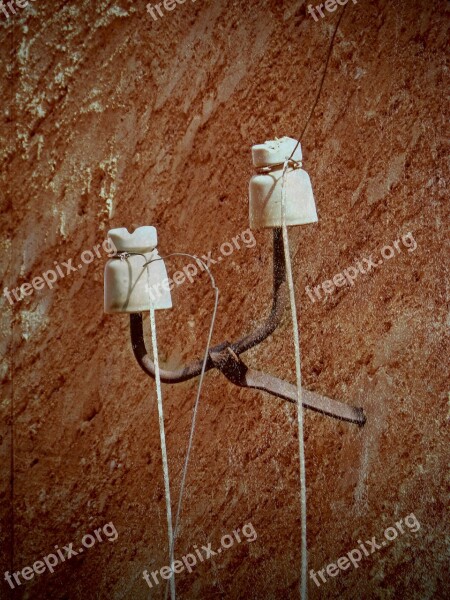 Insulator Cable Power Line Old Vintage