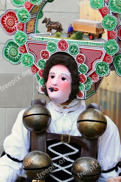 Silvesterchlaus Mask Clamps Headdress Tradition