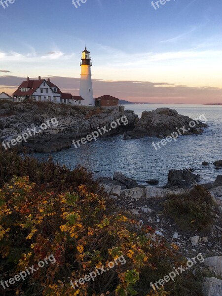 Cape Elizabeth Lighthouse Maine Elizabeth Ocean