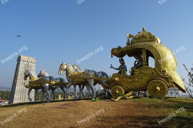 Gopuram Chariot Krishna Gopura Temple