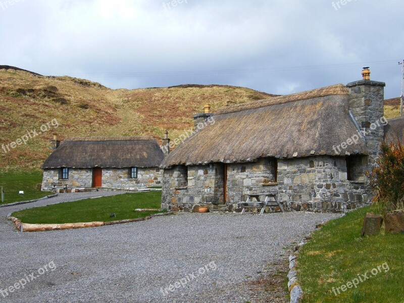 Scotland Isle Of Skye Thatched Cottages Free Photos