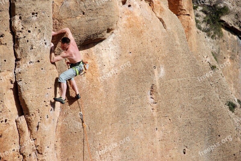 Climbing Rope Rocks Spain Montesa