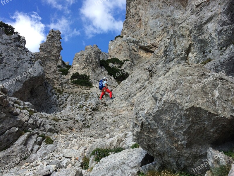 Austria Hollental Mountains Climbing Rock