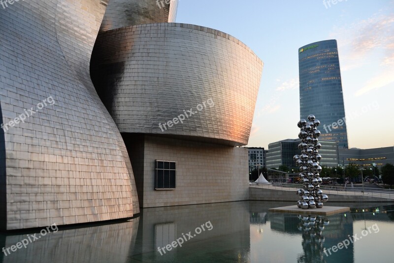 Architecture Bilbao Guggenheim Cities Free Photos