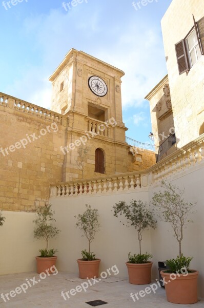 Gozo Malta Church Clock Architecture