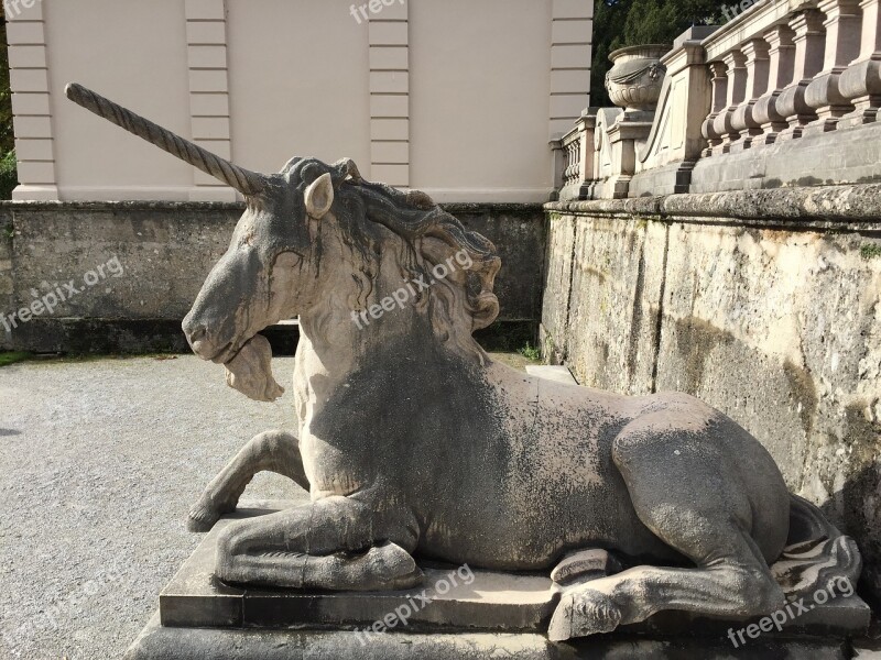 Unicorn Mythical Creatures Salzburg Austria Stone Figure