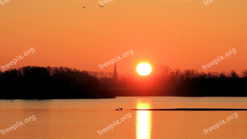 Sunrise Landscape Sun Silhuette Skies