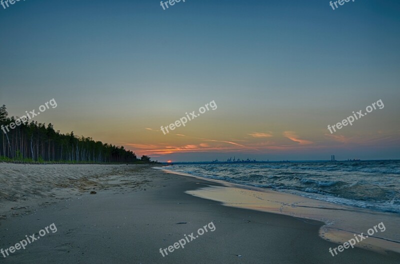 Sea Gdańsk Balyk The Baltic Sea Sunset